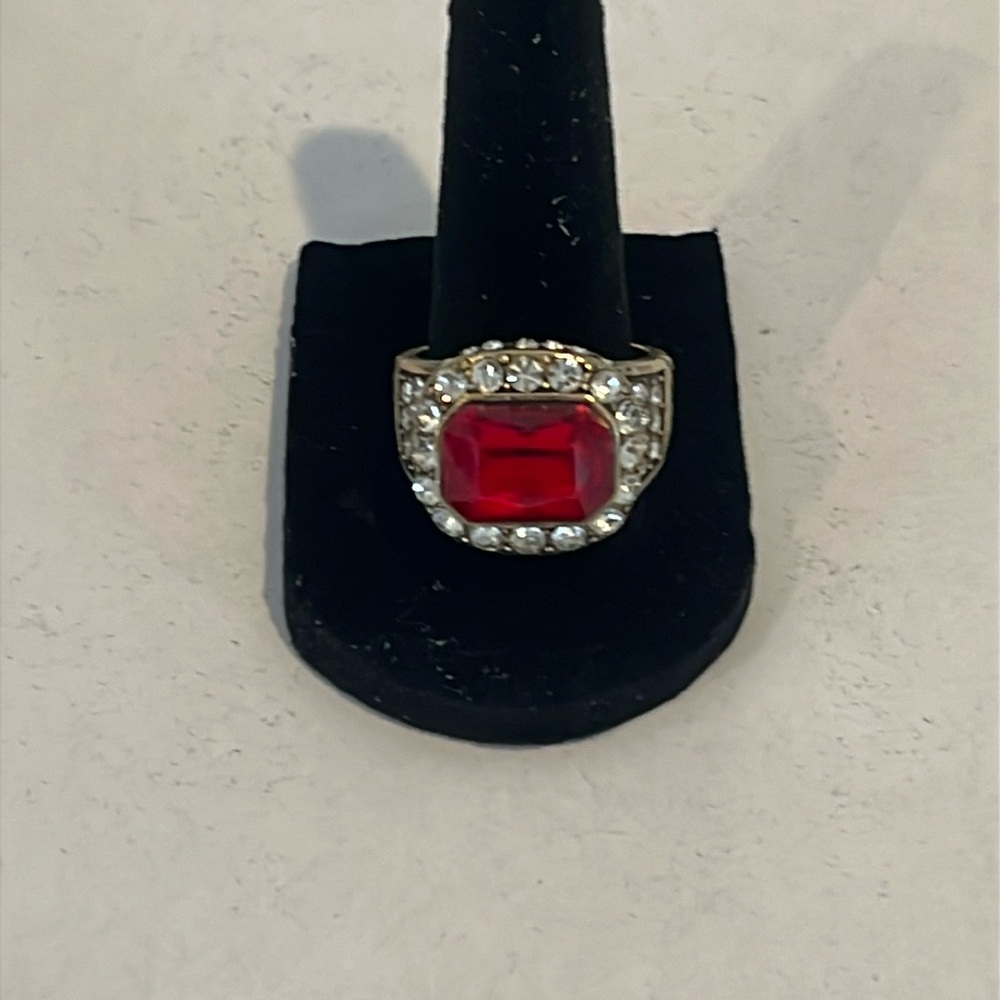 Heidi Daus Silver And Red Statement Ring - image 7